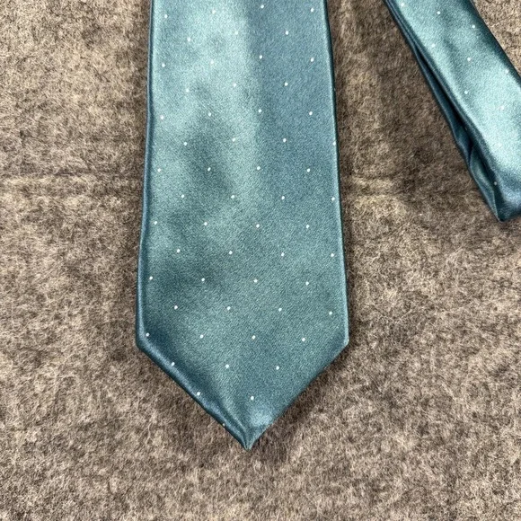 Oscar‎ de la Renta Mens Silk Tie Lot Teal Dot Brown Geometric Neckties - Picture 2 of 9